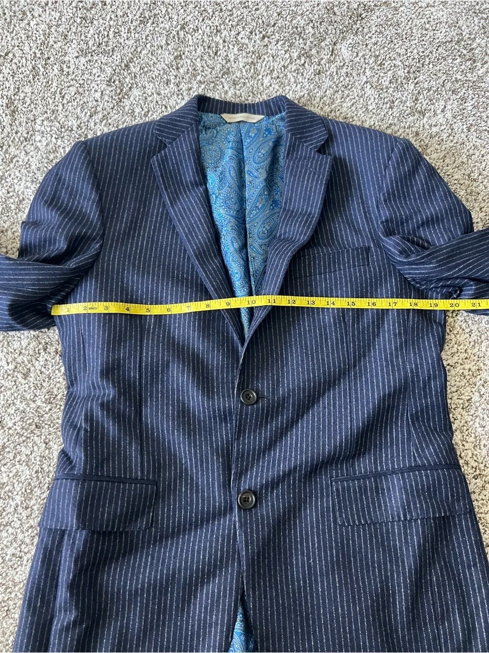 Carl Sterr Loro Piana Cashmere Wool Navy Pinstripe Sport Coat Blazer 38R